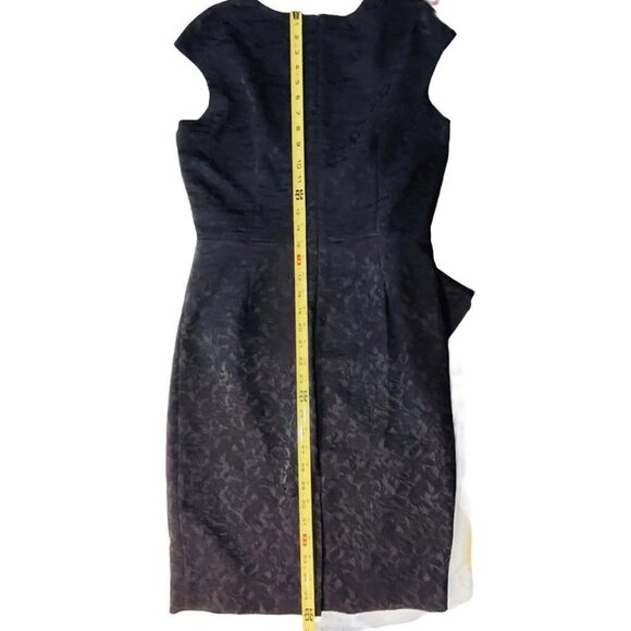 ZARA Basic Black Jacquard Pencil Sheath Dress Women Medium Peplum Cocktail Party - Picture 12 of 12